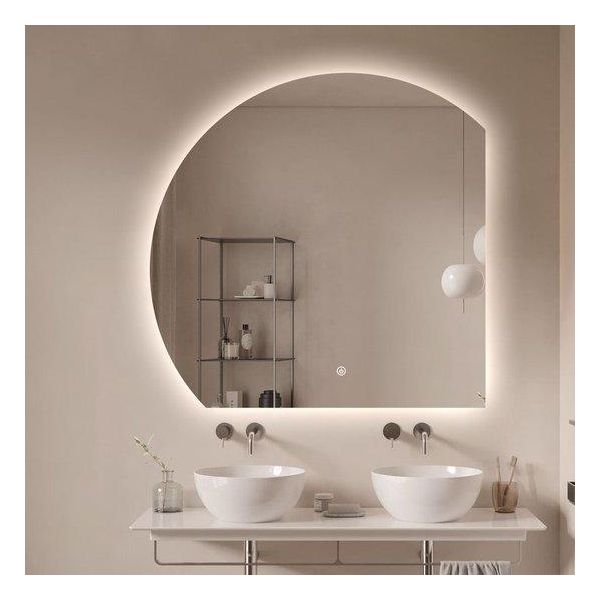 FenomÉ Sensa Specchio Da Bagno Semicircolare - Illuminazione Led E Riscaldamento Dello Specchio - Larghezza 60 Cm-image