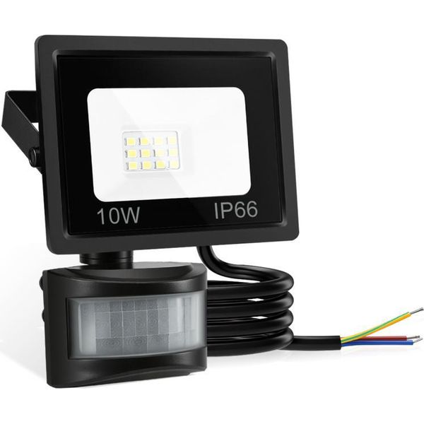Jayseuw Proiettore Led Con Sensore Di Movimento 4X 10W Illuminazione Esterna Proiettore Bianco Freddo-image