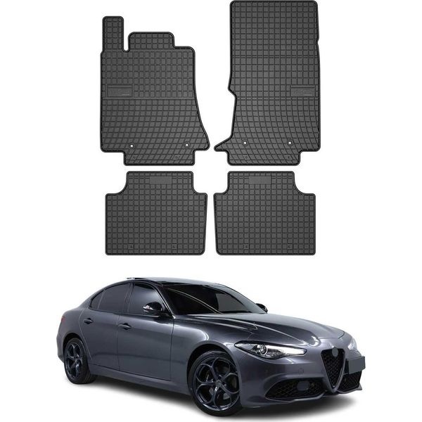 2015-2025 Alfa Romeo Giulia FußMatten Gummi Schwarz 4 Tlg-image