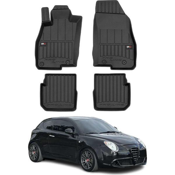 2008-2018 Alfa Romeo Mito FußMatten Tpe Schwarz 4 Tlg-image