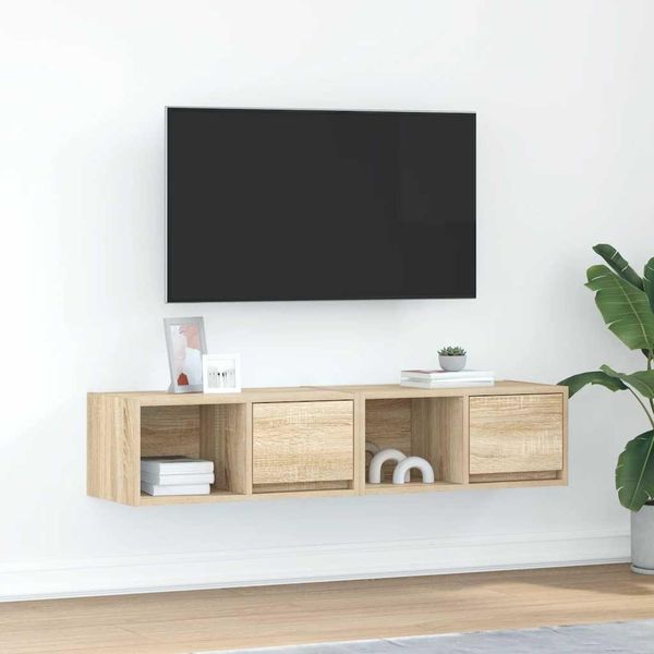 Vidaxl Mobili Tv 2 Pezzi Rovere Sonoma 60X31X25,5 Cm Materiale A Base Di Legno-image