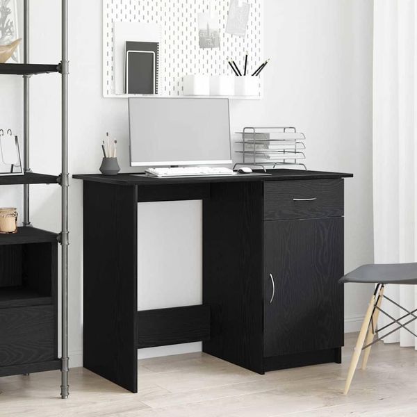 Maison Exclusive - Scrivania Con Contenitore Effetto Rovere Nero 100 X 50 X 76 Cm-image