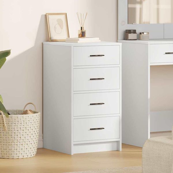 Vidaxl Credenza Con Cassetti Bianca 40 X 41 X 75 Cm Materiale A Base Di Legno-image