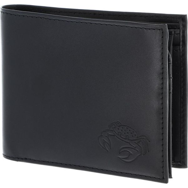 Oxmox Pelle Portafoglio Leather Rfid Protect QuerscheinböRse Crab 2.0 Embossed Black Nero-image