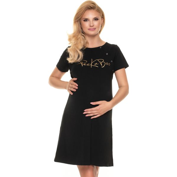 Peekaboo Camicia Da Notte Premaman Donna Dread Nero S/M-image