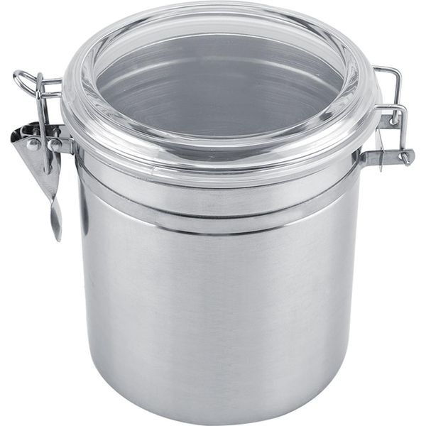 Contenitore Di Caffè In Acciaio Inox Barattolo Di Stoccaggio Sigillato Sottovuoto Per Zucchero Tè In Grani (1450Ml)-image