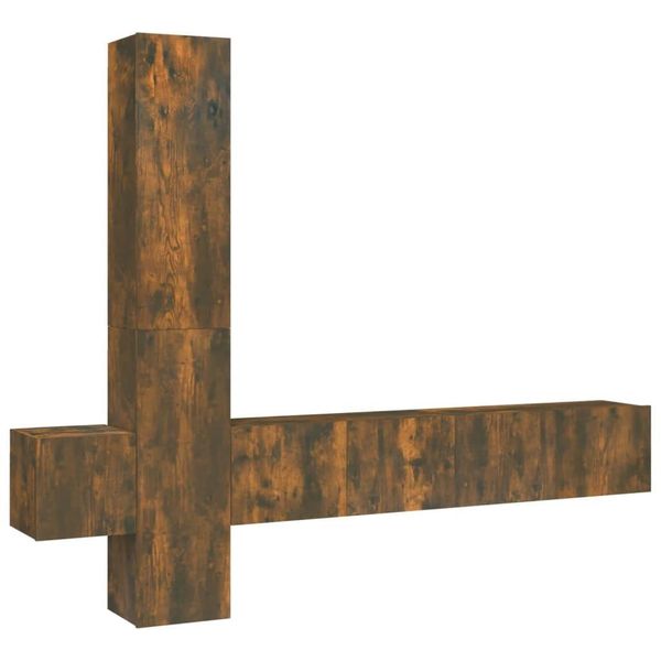 Syfax™ Set Di Mobili Porta Tv 5 Pz Rovere Fumo In Legno Multistrato-image