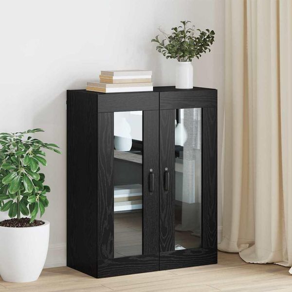 Vidaxl Armadio A Muro Nero 69,5 X 34 X 90 Cm Materiale A Base Di Legno-image
