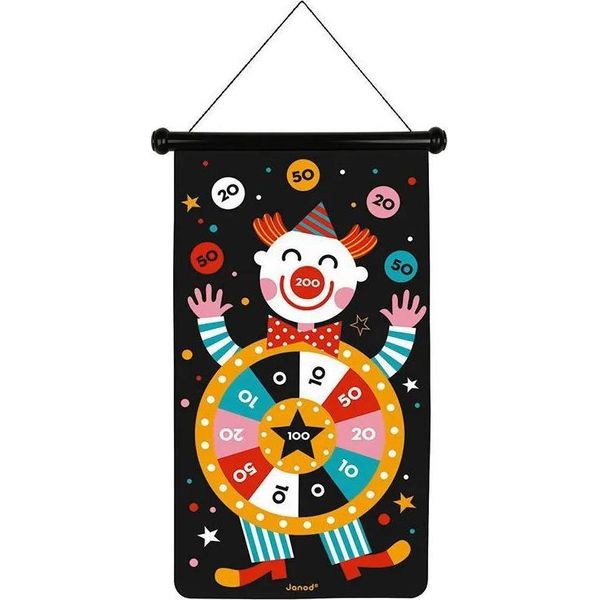 Janod Gioco Delle Freccette Magnetiche Circus - Bersaglio Bifacciale Per Bambini-image