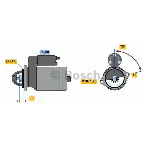 Bosch 0 986 016 500 Motorino Di Avviamento 1,1 Kw Per Toyota Corolla Liftback (E11) 12 V-image