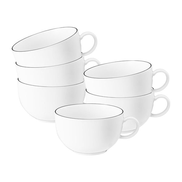 Seltmann Weiden Milchkaffeetassen Lido Black Line 350 Ml 6Er Set-image
