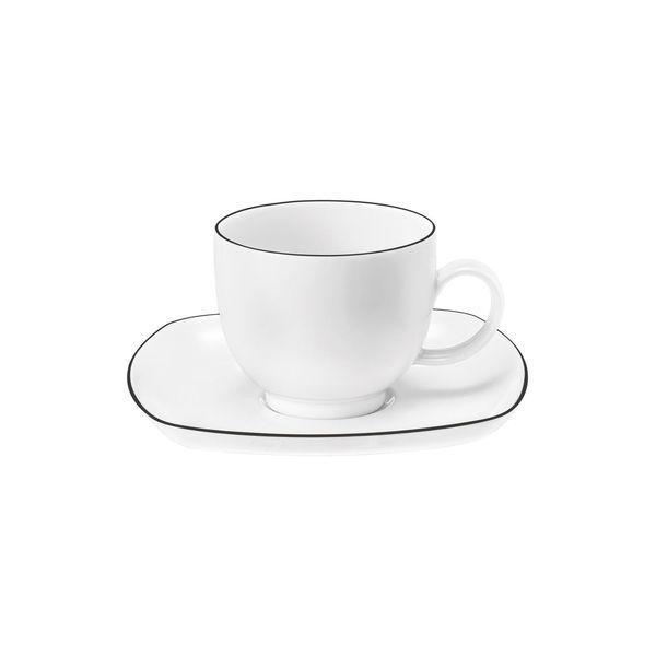 Seltmann Weiden Kaffeetasse Mit Untertasse Lido Black Line 220 Ml-image