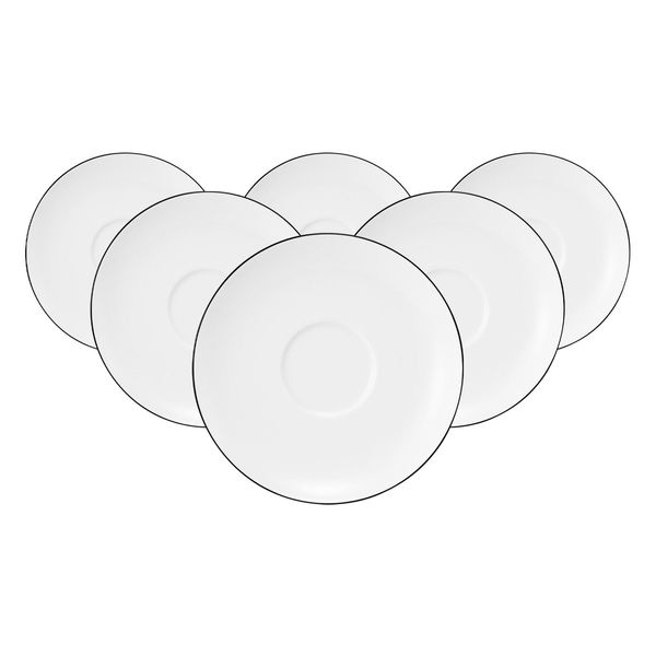 Seltmann Weiden Milchkaffeeuntertassen Lido Black Line ø 16 Cm 6Er Set-image