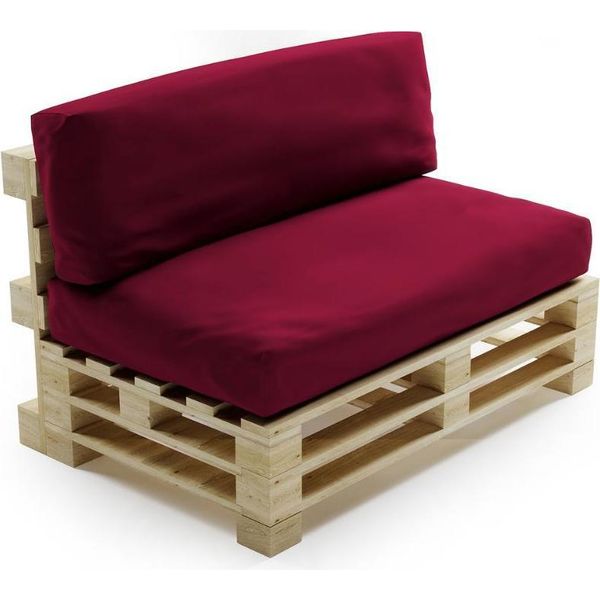 Cuscini Sfoderabile Per Pallet Lotto X2 In Poliestere Bananair 120X80Cm/120X40Cm Rosso-image