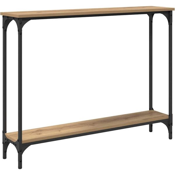 Vidaxl Tavolo Consolle In Rovere Artigianale 101 X 23 X 15,5 Cm Materiale A Base Di Legno-image