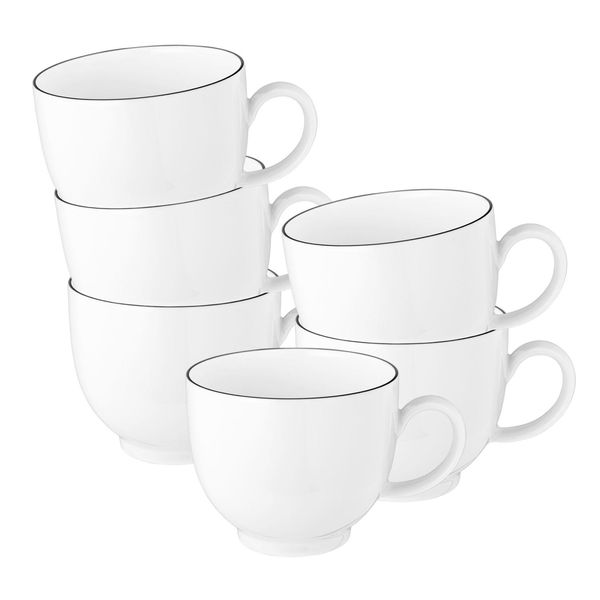 Seltmann Weiden Kaffeetassen Lido Black Line 220 Ml 6Er Set-image
