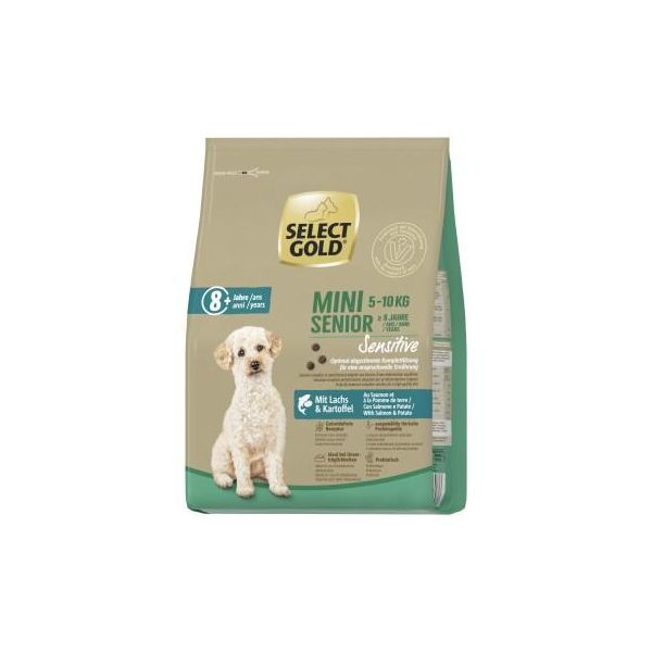 Select Gold Sensitive Croquettes Chien Senior Mini Saumon Aux Pommes De Terre 4 Kg-image