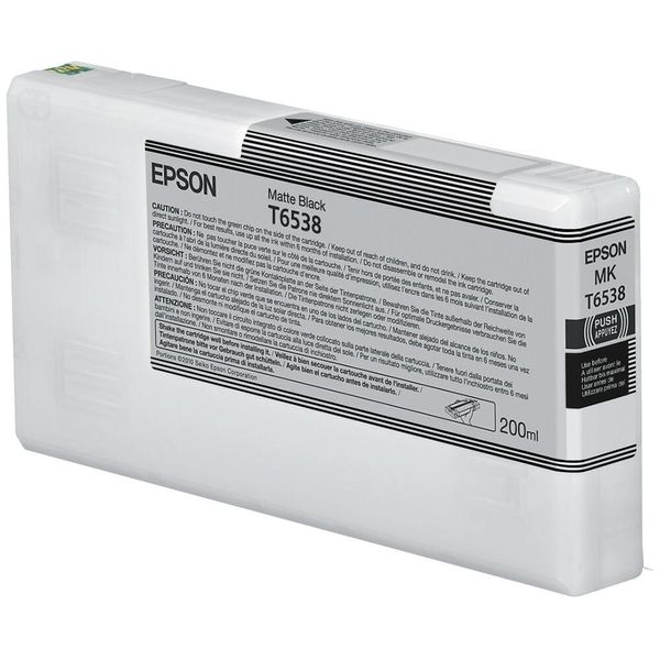 Epson T6538 Matte Black Ink Cartridge 200Ml Cartuccia D'inchiostro 1 Pz Originale Nero Opaco-image