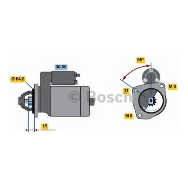 Bosch 0 986 018 880 Motorino Di Avviamento 1,1 Kw Per Fiat Ducato Furgone/Telaio (230) 12 V-image