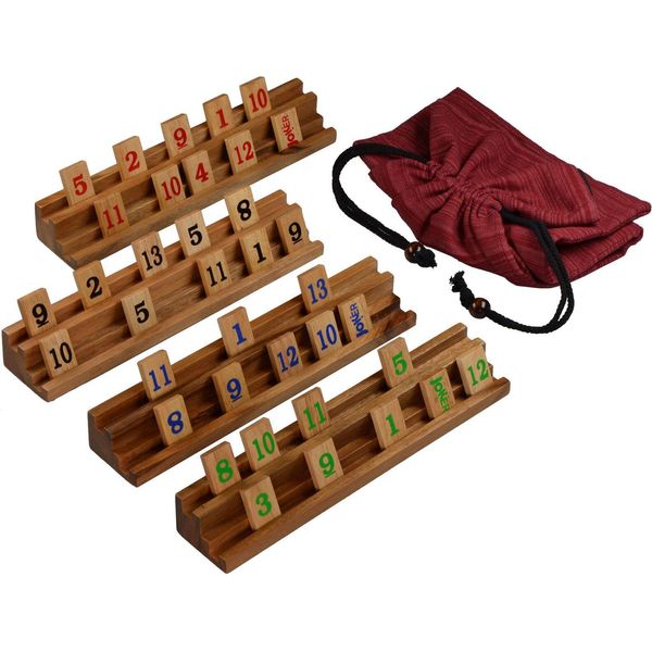 Rummy Okey - Gioco Di Posa Strategico In Legno Pregiato Per 2 O 4 Giocatori-image