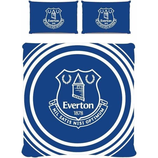 Everton Fc - Set Di Biancheria Da Letto, Pulse BS2467 (Letto Matrimoniale) (Bianco/Blu Reale)-image