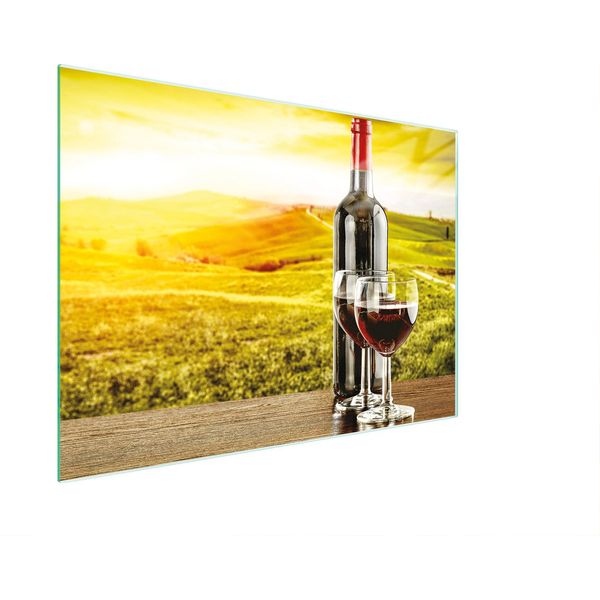 Tagliere Piastra Copriforno Tagliere In Vetro Multiplo 30X22 Cm Paesaggio Per Vino-image