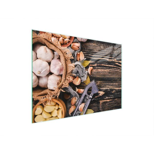 Tagliere Piastra Copriforno Tagliere In Vetro Multiplo 30X22 Cm Legno Verdure-image