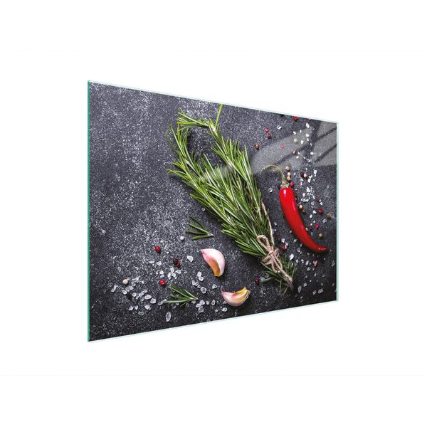 Tagliere Piastra Copriforno Tagliere In Vetro Multiplo 30X22 Cm Ardesia Spezie-image