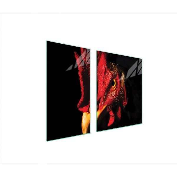 Piastre Copriforno 2 Pezzi 90X52 Ceramica Copriforno Tagliere Vetro Nero Animale-image