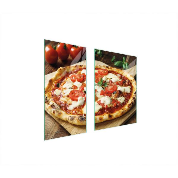 Piastre Copri Fornelli 2 Pezzi 75X52 Ceramica Copri Piano Cottura Vetro Tagliere Pizza Cibo-image