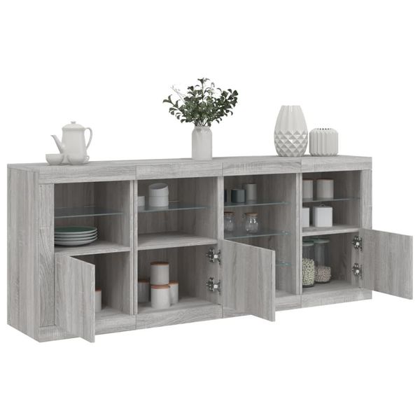 Maison Exclusive - Credenza Con Luci Led Grigio Sonoma 164X37X67 Cm-image