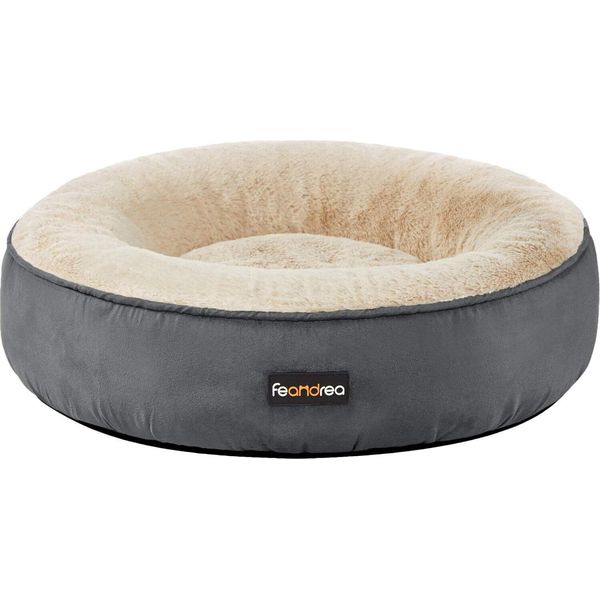 Letto Per Cani Feandrea, Letto Per Gatti, Ciambella, Ø 50 Cm, Grigio Scuro-image