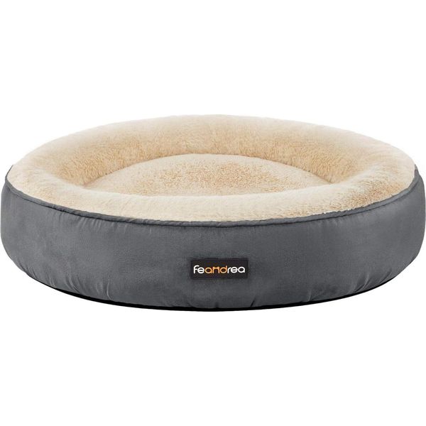 Letto Per Cani Feandrea, Letto Per Gatti, Ciambella, Ø 70 Cm, Grigio Scuro-image