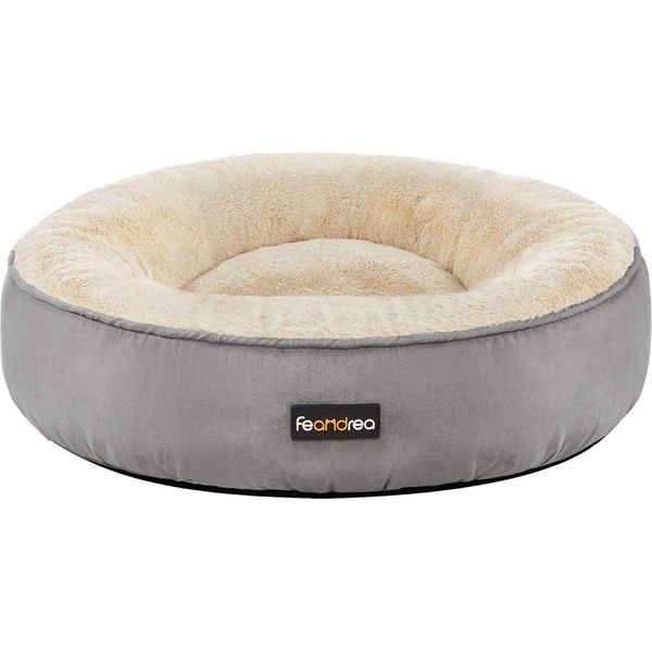 Letto Per Cani Feandrea, Letto Per Gatti, Ciambella, Ø 50 Cm, Grigio Chiaro-image
