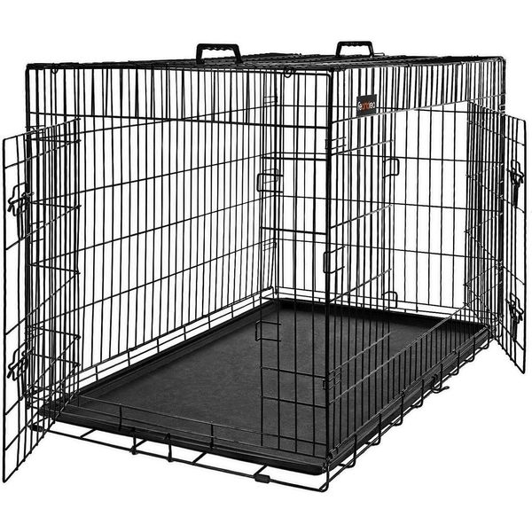 Gabbia Per Cani Feandrea Con 2 Porte, 92,5 X 57,5 X 64 Cm, Nero-image