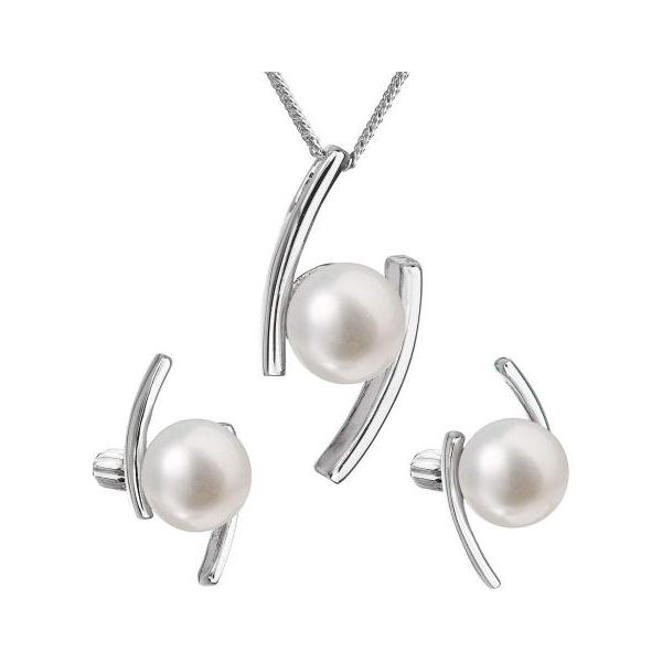 Set Di Gioielli In Argento Con Perle Autentiche Pavona 29039.1B (Orecchini, Collana, Ciondolo)-image
