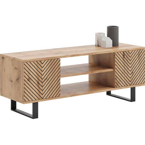 Focus Loft Mobile Rtv 135 Cm - Decoro Spina Di Pesce - Rovere Artigianale-image