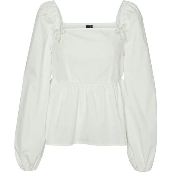 Vero Moda Camicetta Con Fiocco A Maniche Lunghe Bianco M Donna M-image
