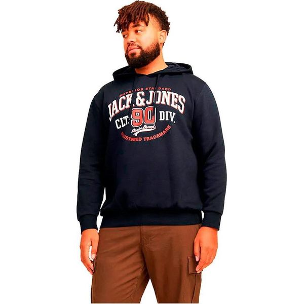 Jack & Jones Logo 2 Felpa Con Cappuccio Plus Size Nero 5XL Uomo Nero 5XL-image