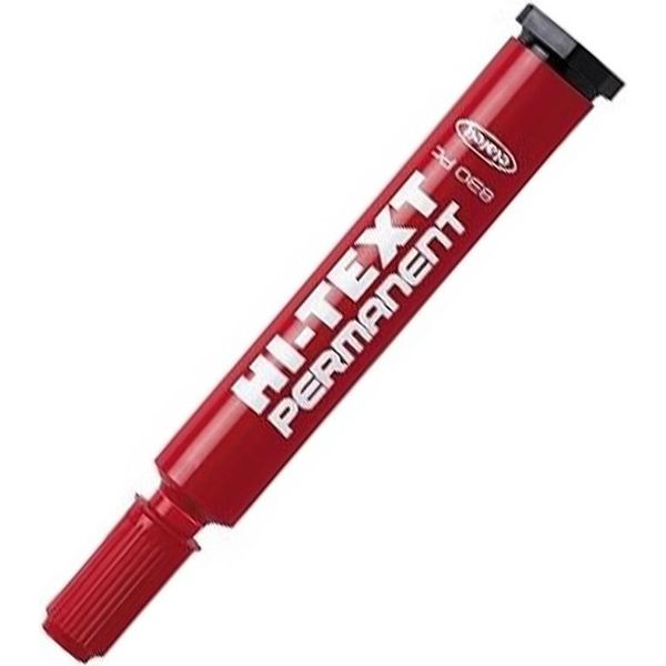 Hi-Text-830Pc Pennarello Permanente, Scalpello, Rosso-image