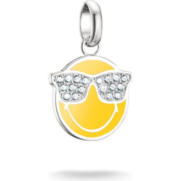 Thomas Sabo Smileyworld® Ciondolo Con Occhiali Da Sole Connect Argento-image