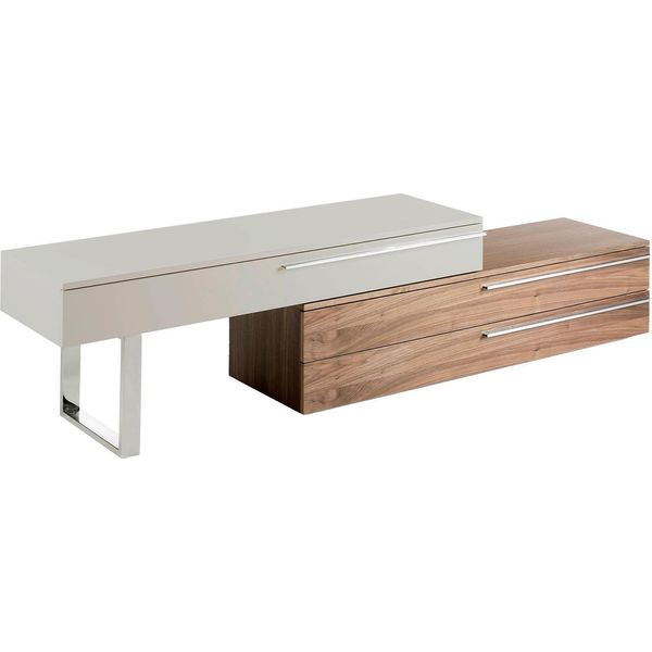 Angel Cerdá Mobili Tv In Legno Beige, Noce E Acciaio Cromato 3081-image