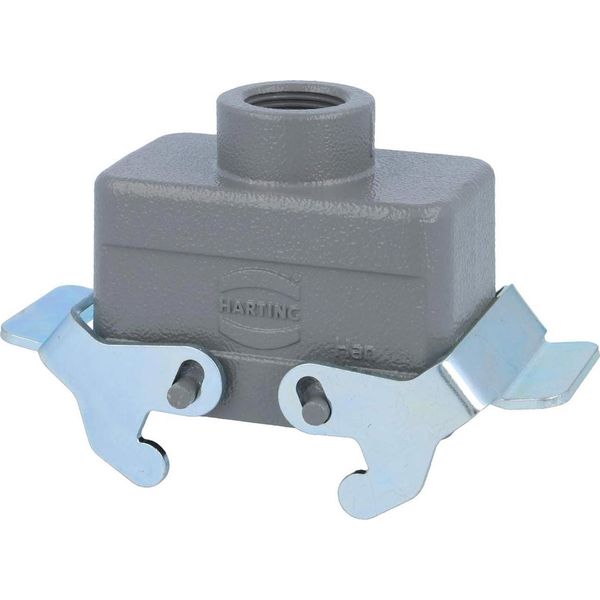 04301101462 Harting Han 10B Grommet Housing Basso, 1Xm20 Uscita Cavo Diritto, Con 2 Traverse M20 Pressacavo-image