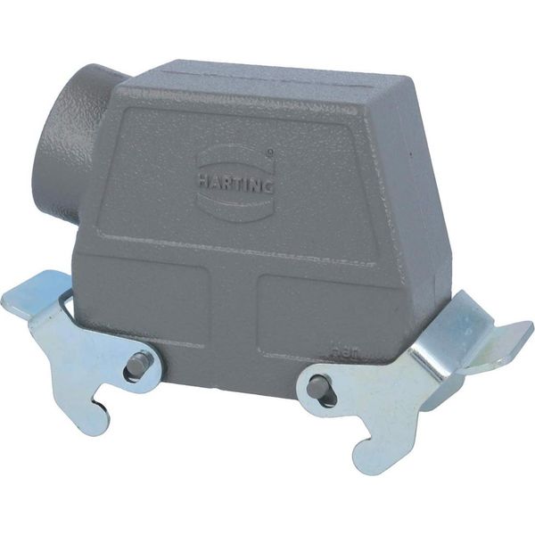04301160563 Harting Han 16B Custodia Per Passacavi Alta, Uscita Cavi Laterale 1Xm25, Con 2 Traverse M25 A Vite-image