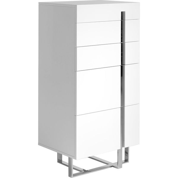 Chiffoniere Angel Cerdá In Legno Bianco E Acciaio Cromato 7018-image