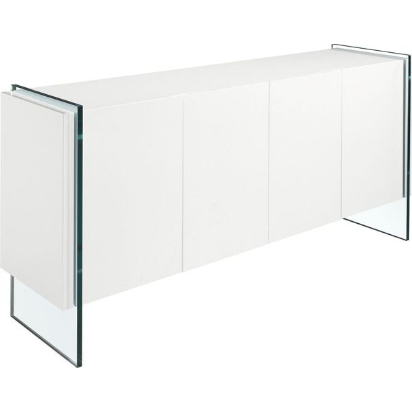 Credenza Angel Cerdá Legno Bianco E Vetro Temperato 3058-image