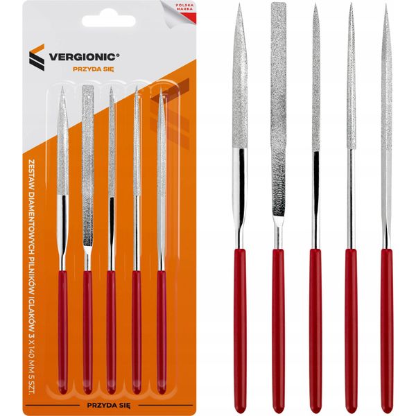 Set Di Lime Ad Ago Diamantate 5 Pezzi 3X140Mm Vergionic-image