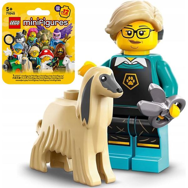 71045 - Lego Minifigures - Hundefriseurin Mit Afghanischem Hund Col25-12 / Serie 25-image