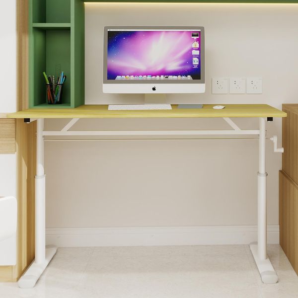 Scrivania Regolabile In Altezza Per Bambini E Adulti – 120 X 60 X 90 Cm, Beige-image