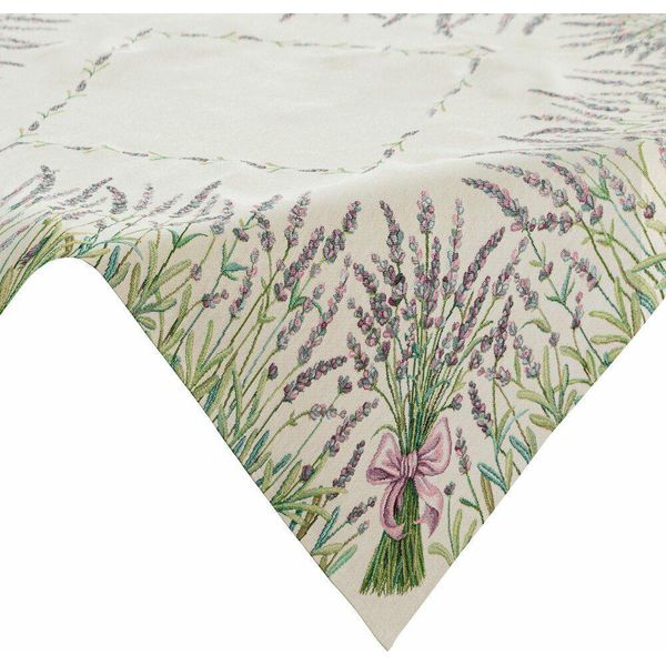 Eurofirany | Tovaglia - 140 X 180 Cm - Verde Crema Lavanda - Tovaglia Gobelin - Decorativa-image